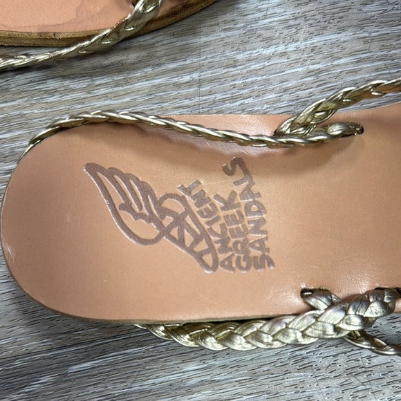 Ancient Greek Sandals Braided Sandals Tan and Gold Size 39 - Picture 3 of 4